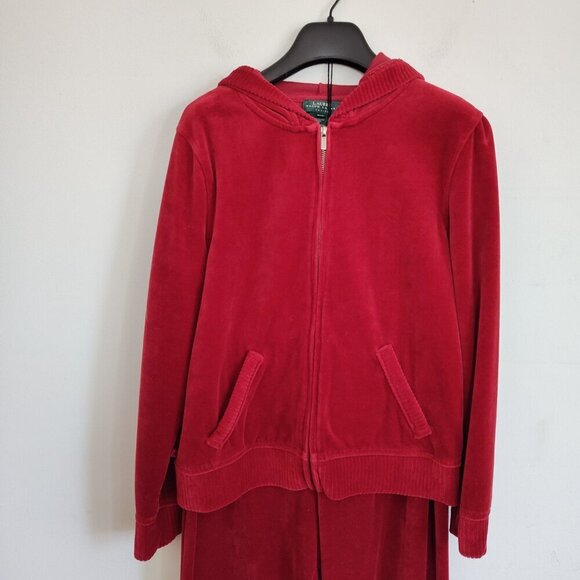 Ladies SZ PS Lauren Ralph Lauren Cinnamon Velour Track Suit - Picture 2 of 6